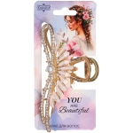 Заколка - краб для волос на блистере «LAVITA», завиток, цвет серебро и золото, 11*5,5см