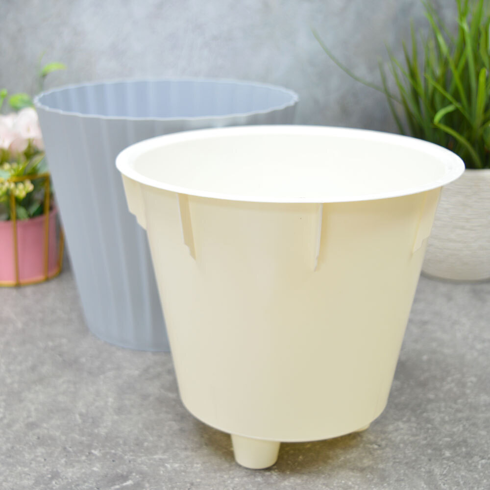 Горшок цветочный Sand 3,3л d190мм c дренажной вставкой, утренний туман