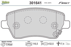 VALEO - 301641-VAL - Brake Pad Set, disc brake