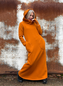 Платье Assassin /горчица / начес