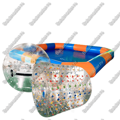 Бизнес-набор: Бассейн 7*7 м (1 шт), Водный шар ТПУ (3 шт), Водный роллер ТПУ (1 шт),насос (1 шт)