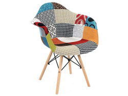 Стул Venecia в стиле Eames пэчворк оранжевый/дерево