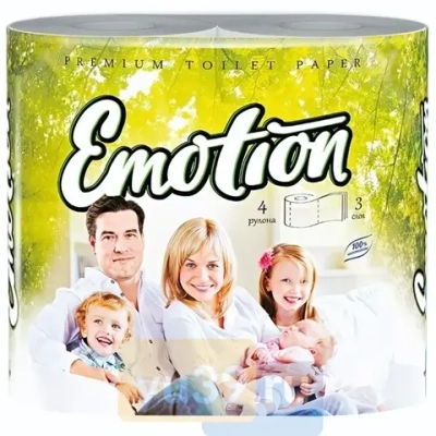 Бумага туалетная МЯГКИЙ ЗНАК EMOTION Famili 3 сл., 4 рул.