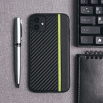 Чехол для iPhone 11 карбоновый , 012465 Салатовый