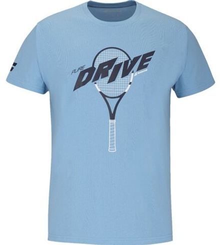 Мужская теннисная футболка Babolat Drive Cotton - небесный