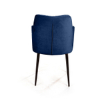Стул с подлокотниками Hunt ромб, бархат синий 29 / чёрный конус