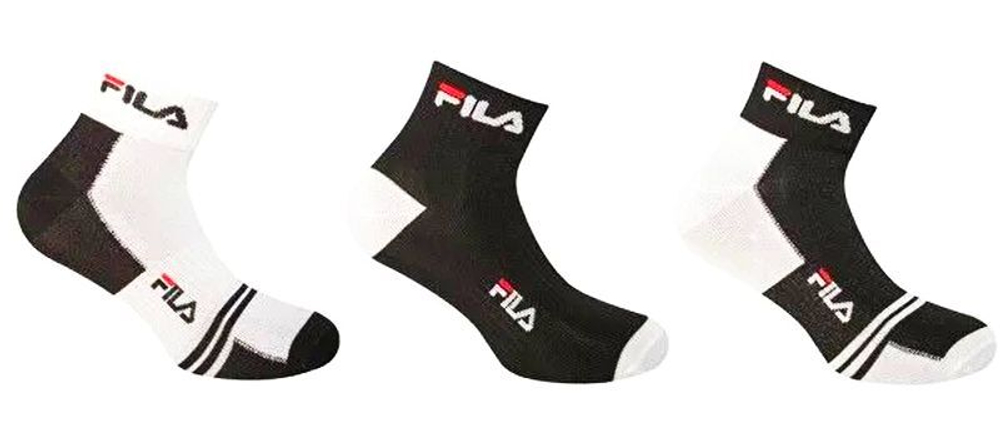 Теннисные носки Fila Unisex Quarter Multisport Socks 3P - black/white