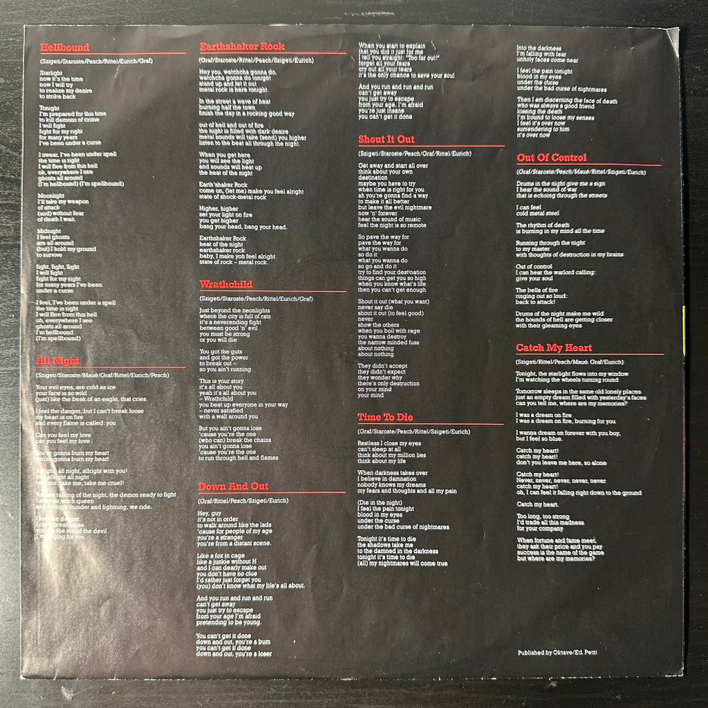 Warlock ‎– Hellbound (Германия 1985г.)