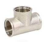 Тройник латунь никель Ду 15 (1/2") ВР/ВР VALFEX VF.130.N.012
