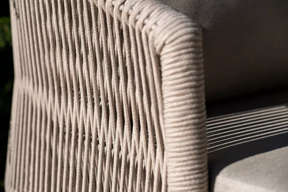 "Верона" лаунж-зона 5-местная плетеная из роупа (веревки), каркас алюминиевый белый, роуп бежевый