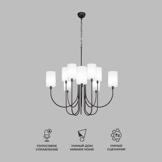 Подвесная люстра Eurosvet Abbey 60164/10 черный Smart