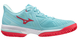 Женские Кроссовки теннисные Mizuno Wave Exceed Tour 5 CC - tanager turquoise/fiery coral/white