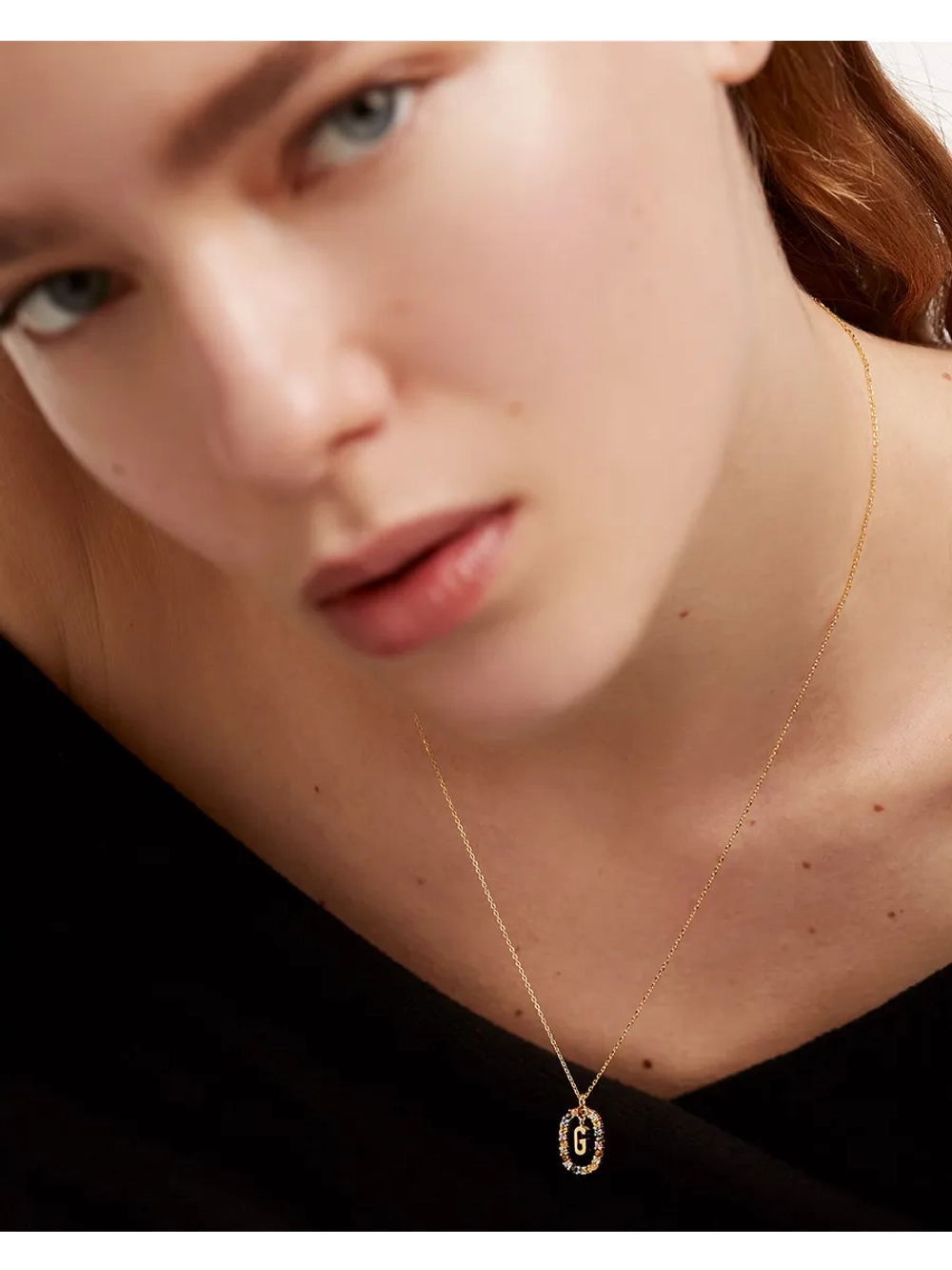 Колье Буква G серебро 925 пробы покрытое золотом