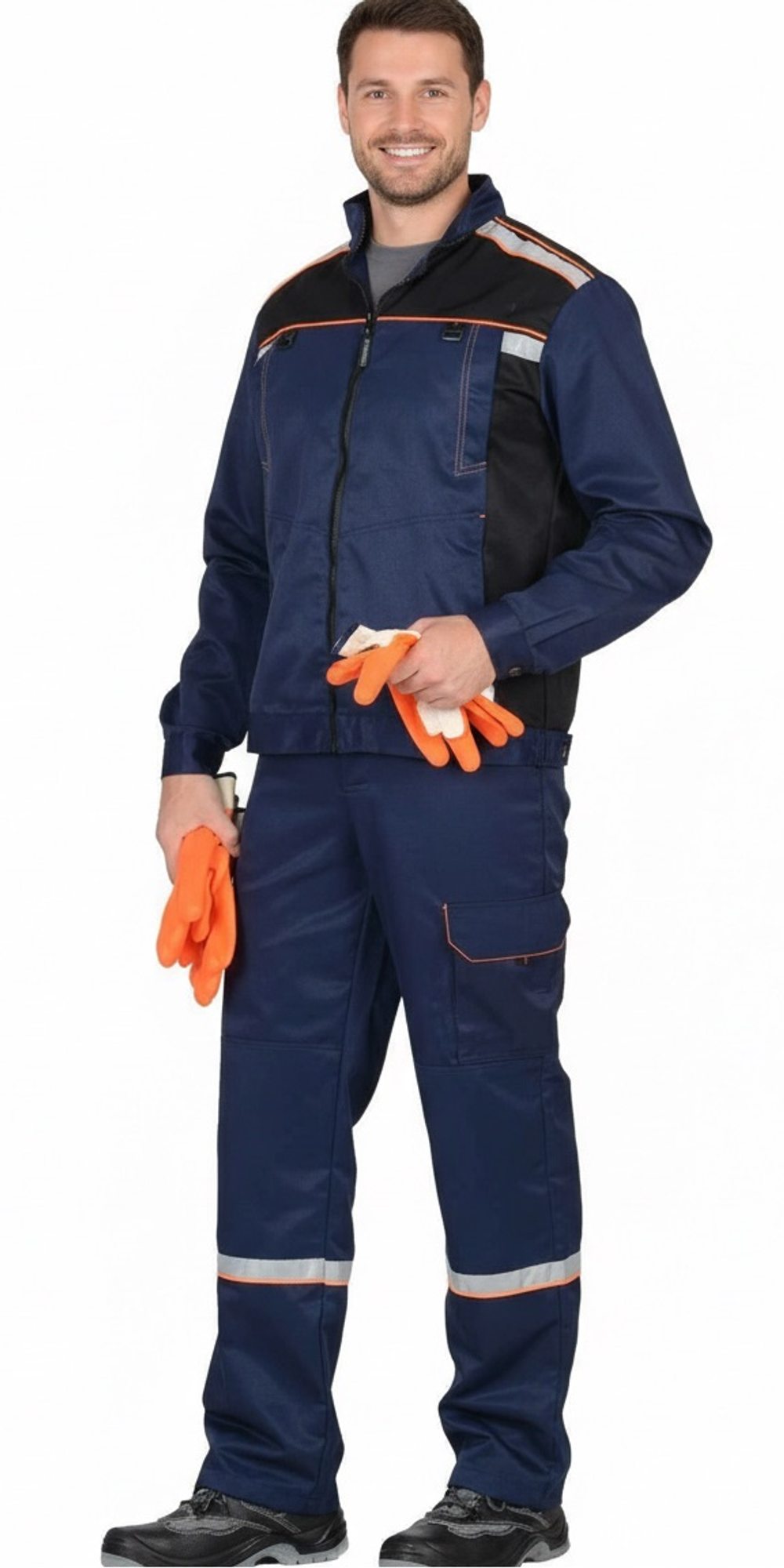 Костюм Nerss-ПРАКТИК-1 куртка, п/к т.синий с черным