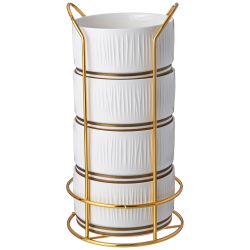 НАБОР САЛАТНИКОВ LEFARD "HERBAL" НА МЕТАЛЛ. ПОДСТАВКЕ 4 ШТ. 11,5*6 СМ 450 МЛ (КОР=8НАБ.)