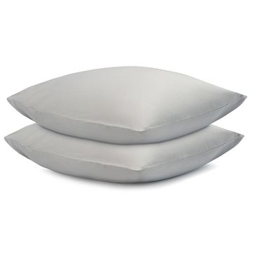 Набор из двух наволочек  из умягченного сатина серого цвета из коллекции essential, 70х70 см