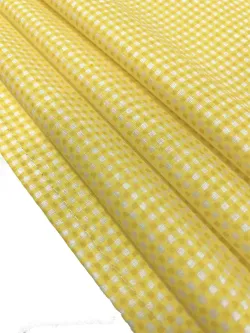 Наволочка комплект 2шт перкаль Сказка "Желтая клеточка" 40х40 см на молнии