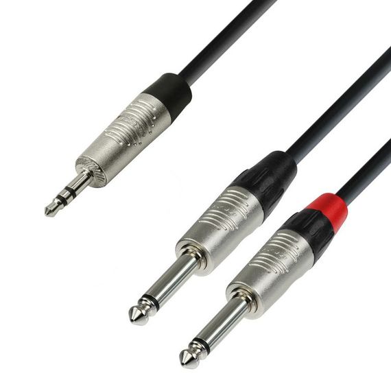 Adam Hall K4 YWPP 0600 - кабель аудио TRS (jack) stereo 3.5 mm - 2 х TRS (jack) mono 6.3 mm, 0.22 мм
