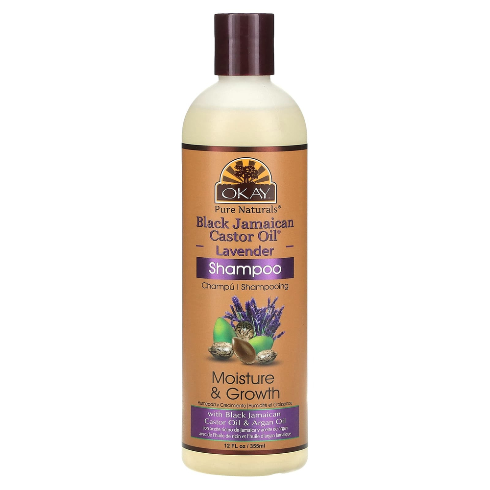 Okay Pure Naturals, Черное ямайское касторовое масло, шампунь, лаванда, 355 мл (12 жидк. унц.)