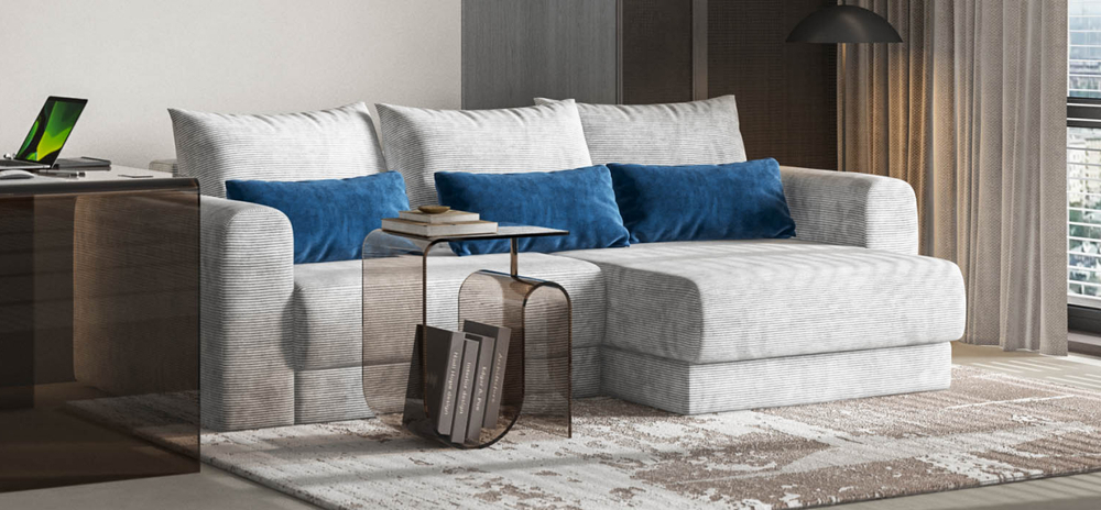 Модульный угловой диван Ричмонд Модуль Вельвет Корд Серый(последний экземпляр)