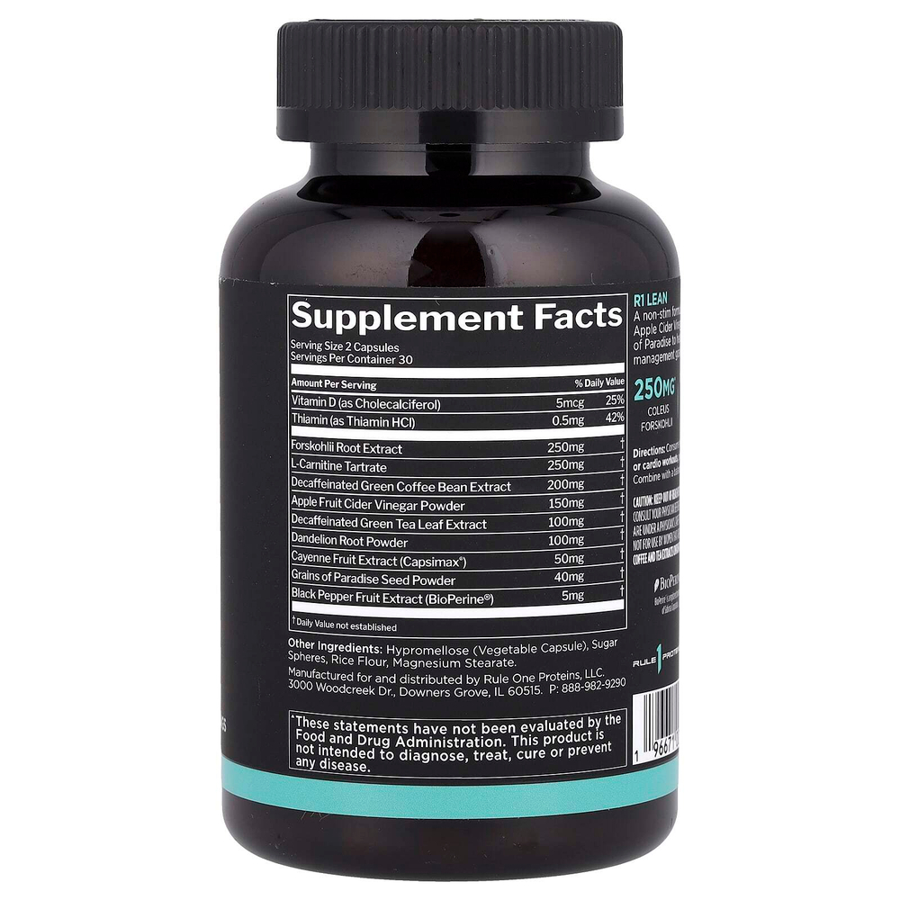 Rule One Proteins, Lean ™, коррекция веса без стимуляции, 60 капсул