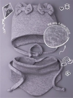 Шапка для девочки с ушками осенняя и снуд