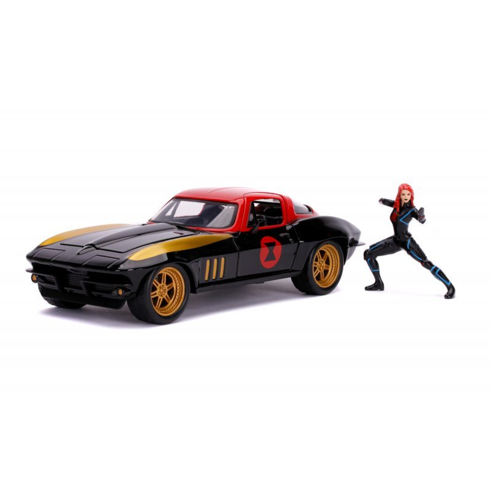Avengers - автомобиль Chevy Corvette 1966 1:24 + фигурка Черной вдовы 3225014