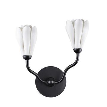 5090/2W MODERN ODL25 553 черный матовый/белый/фарфор Бра G4 LED 2*5W GARDI