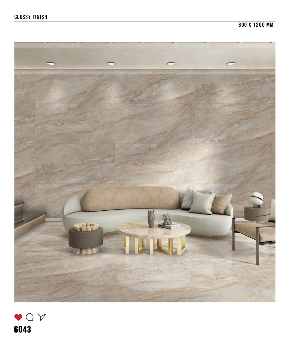 Керамогранит glossy №1 60х120, 6043