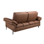 Коричневый кожаный 2-местный диван модель 6242