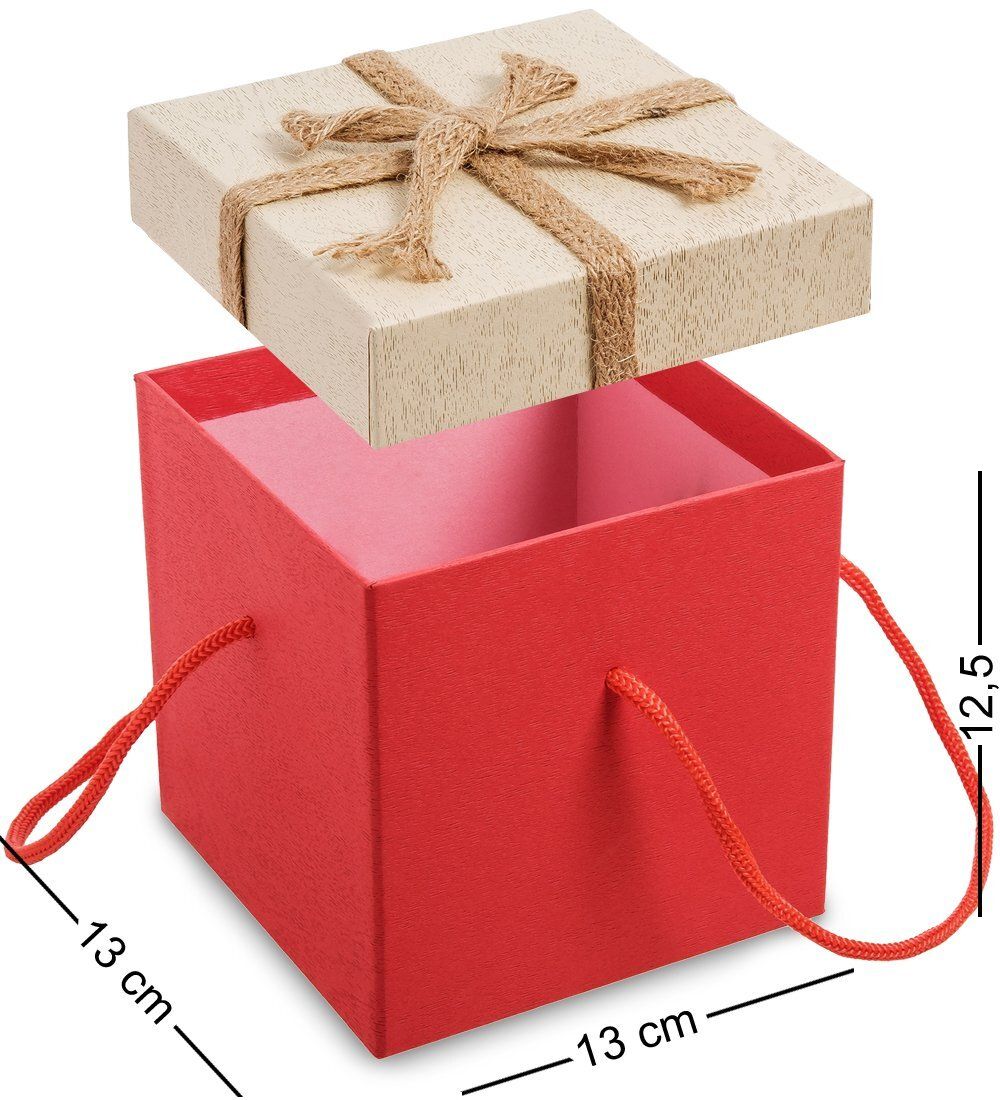 WG-92-A Коробка подарочная «Квадрат» цв.красн./беж.