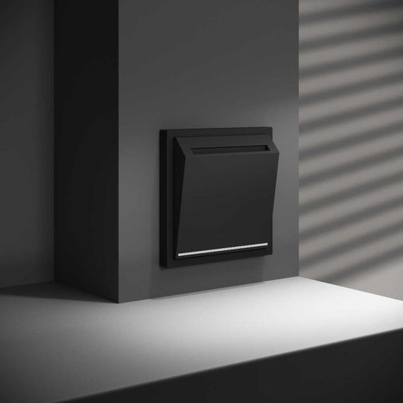 Выключатель встраиваемый S70 карточный 16А, (черный матовый) Voltum VLS010708