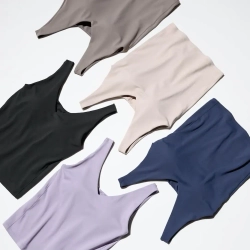 UNIQLO ТОП - БЮСТГАЛЬТЕР AIRISM ACTIVE БЕЗ РУКАВОВ, ТЕМНО-СИНИЙ