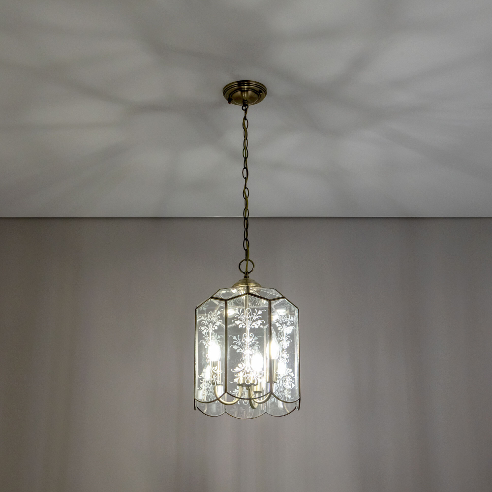 Citilux Витра-2 CL442230 Люстра подвесная витражная Бронза