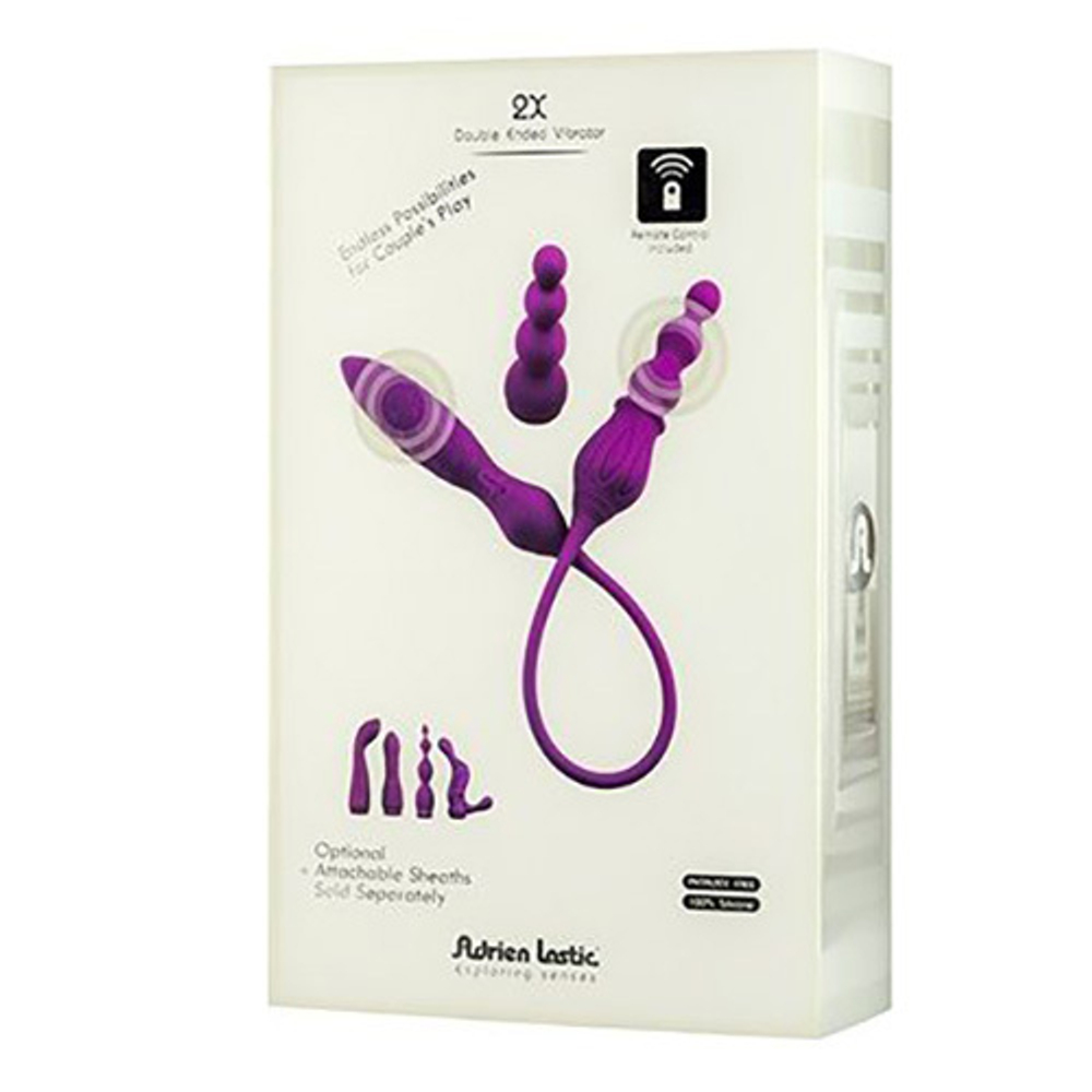 Двухсторонний гибкий вибромассажер 58,7см с дистанционным управлением Adrien Lastic 2X+LRS