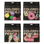 Карандаши цветные с точилкой 24шт. пластик 4 вида "Black Excellence" (BrunoVisconti)