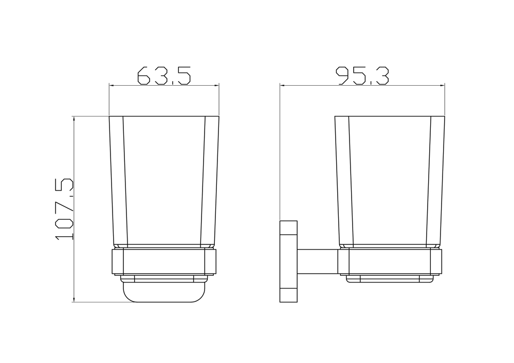 Стакан для зубных щеток с держателем WONZON & WOGHAND STILL, Хром (WW-6621)