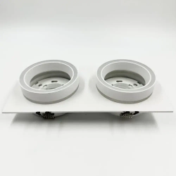 Светильник спот потолочный встраиваемый GX5.3 двойной, точечный белый светодиодный