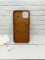Кожаный чехол Leather Case iPhone 13, Темно-Коричневый