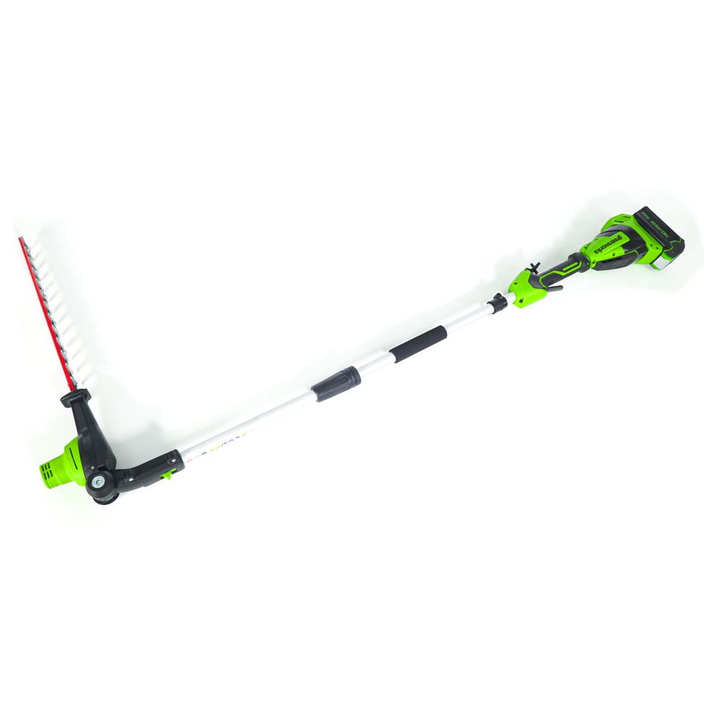 Высоторез-Кусторез аккумуляторный Greenworks G40PSH Арт. 1303907, 2 в 1, 40V,в комплекте с АКБ 2 А·ч и ЗУ