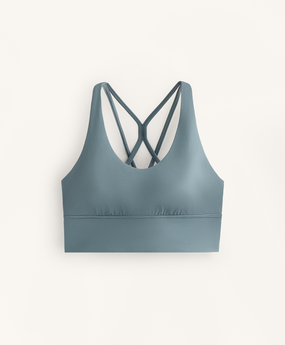 OYSHO Спортивный бюстгальтер со средней степенью поддержки, сине-серый