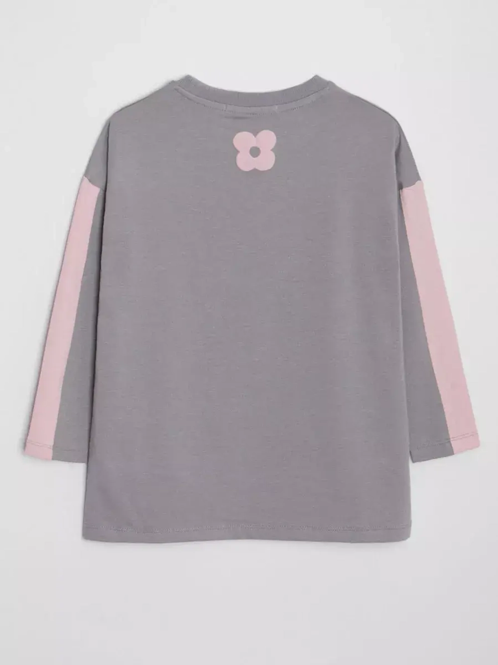 Лонгслив для девочки оверсайз с принтом