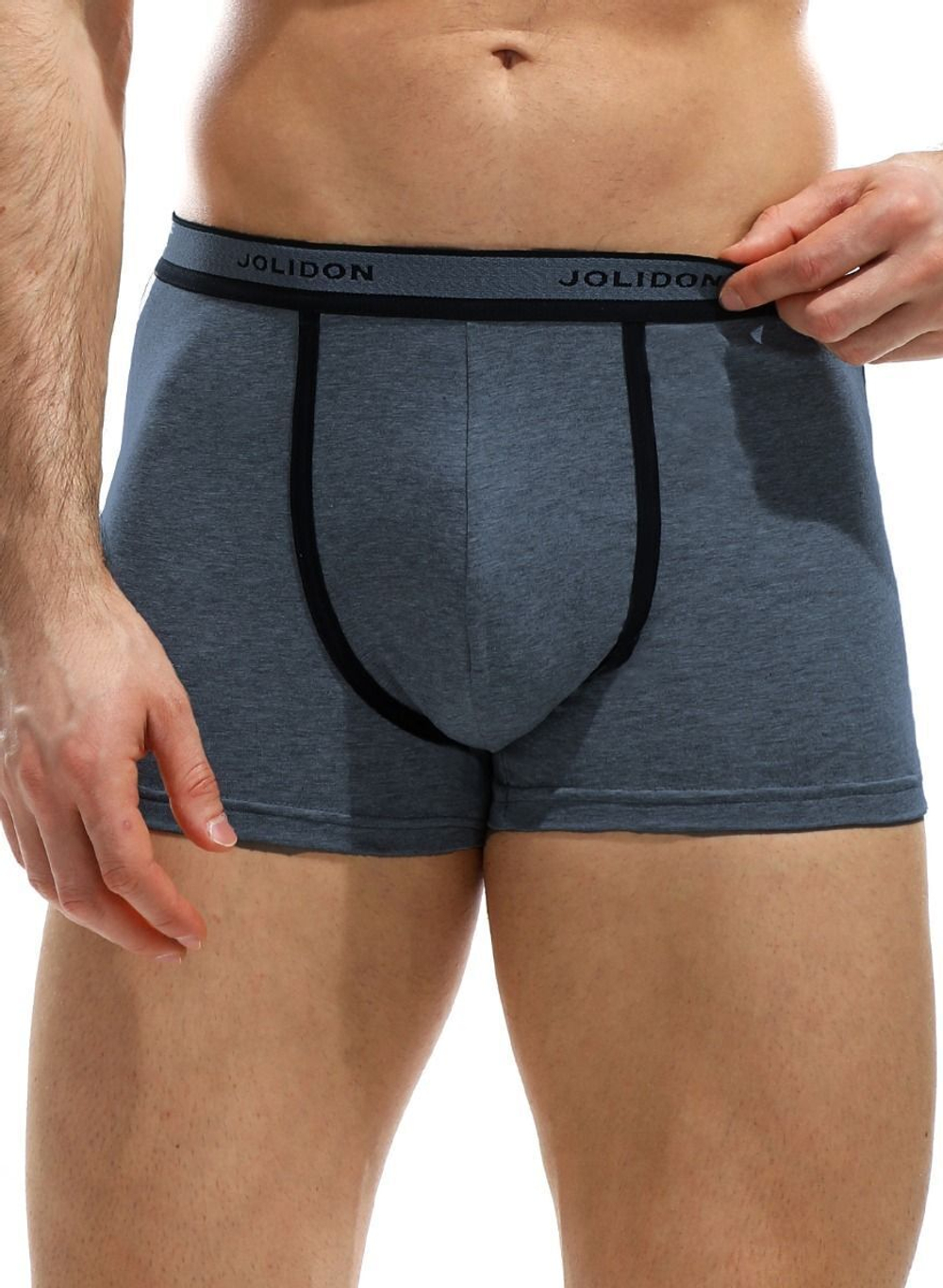 Мужские трусы-боксеры из хлопковой меланжевой ткани (Размер: XL) (Цвет: грязно-синий)