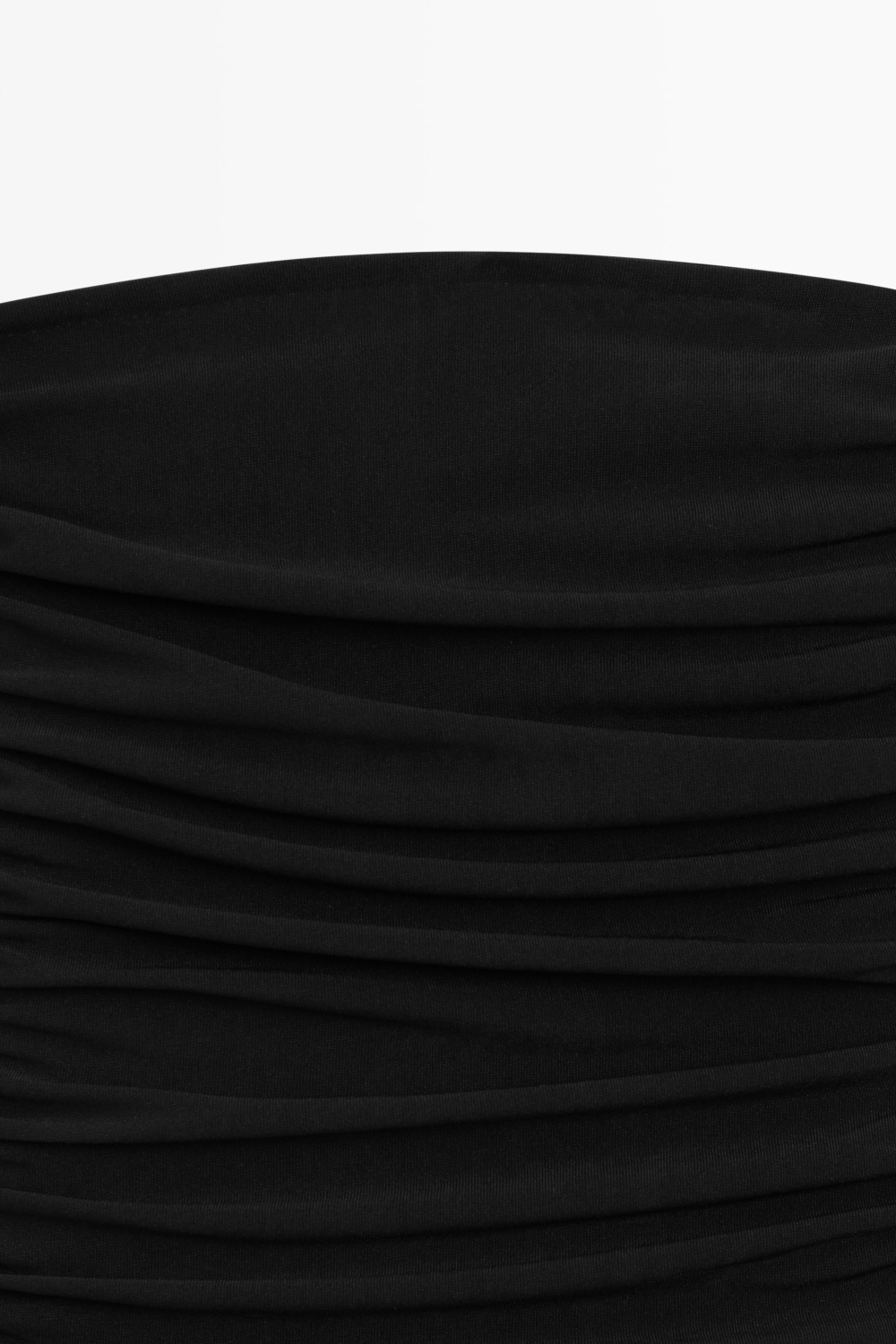 Massimo Dutti Платье миди объемного кроя без бретелей, черный