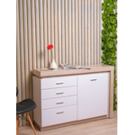 Комод для одежды с ящиками Дуб Сакраменто/Белый снег, Люмен, 129х35х89 см RINNER мебельная фабрика