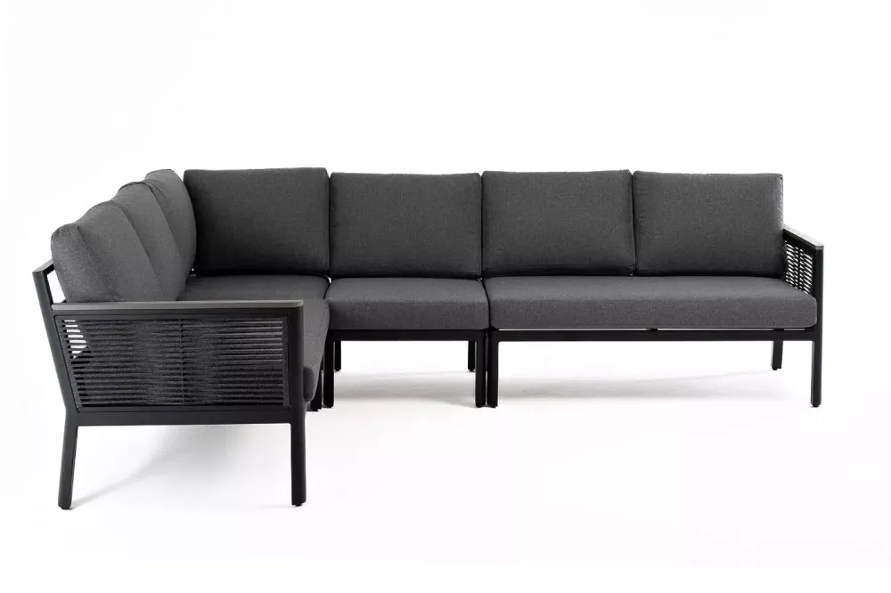 "Париж" угловой модульный диван, каркас из алюминия, цвет серый