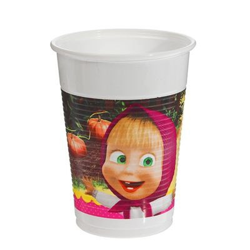 Стакан пластиковый Маша и Медведь 200мл 8шт.