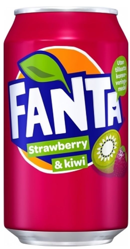 Газированный напиток Фанта Клубника &amp; Киви / Fanta Strawberry &amp; Kiwi 0.33 - банка