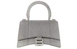 Balenciaga Hourglass Top Handle Bag Xs Sparking Material Gray