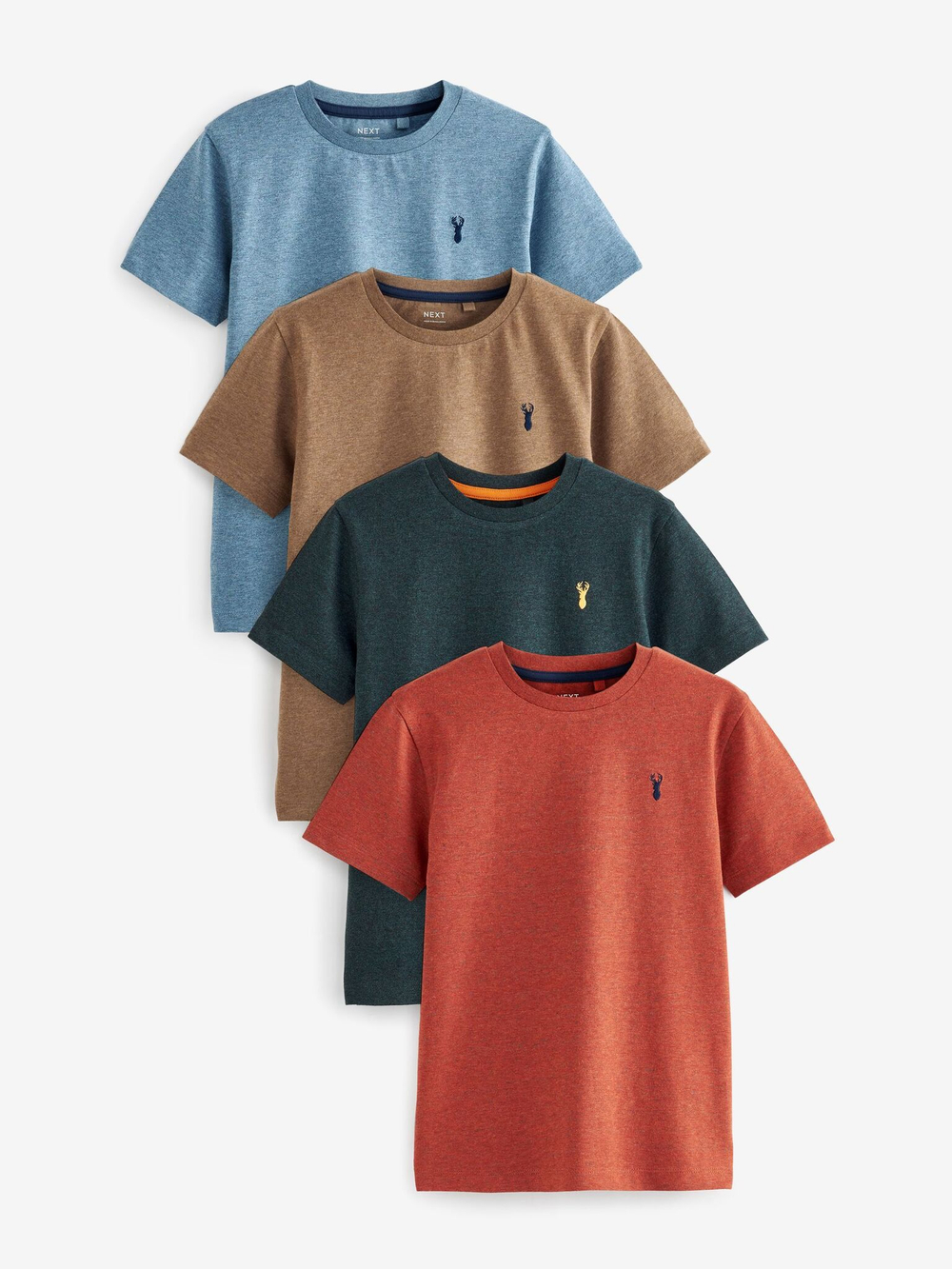 Футболка для мальчика Next 578-244, 4 шт., Голубой, Коричневый, Кирпичный
